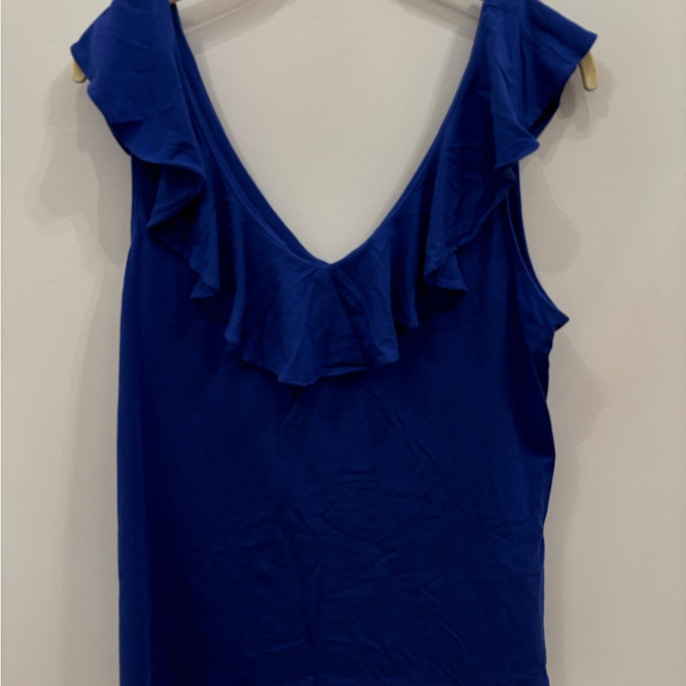 Lilly Pulitzer Royal Blue Ruffle Tank Top